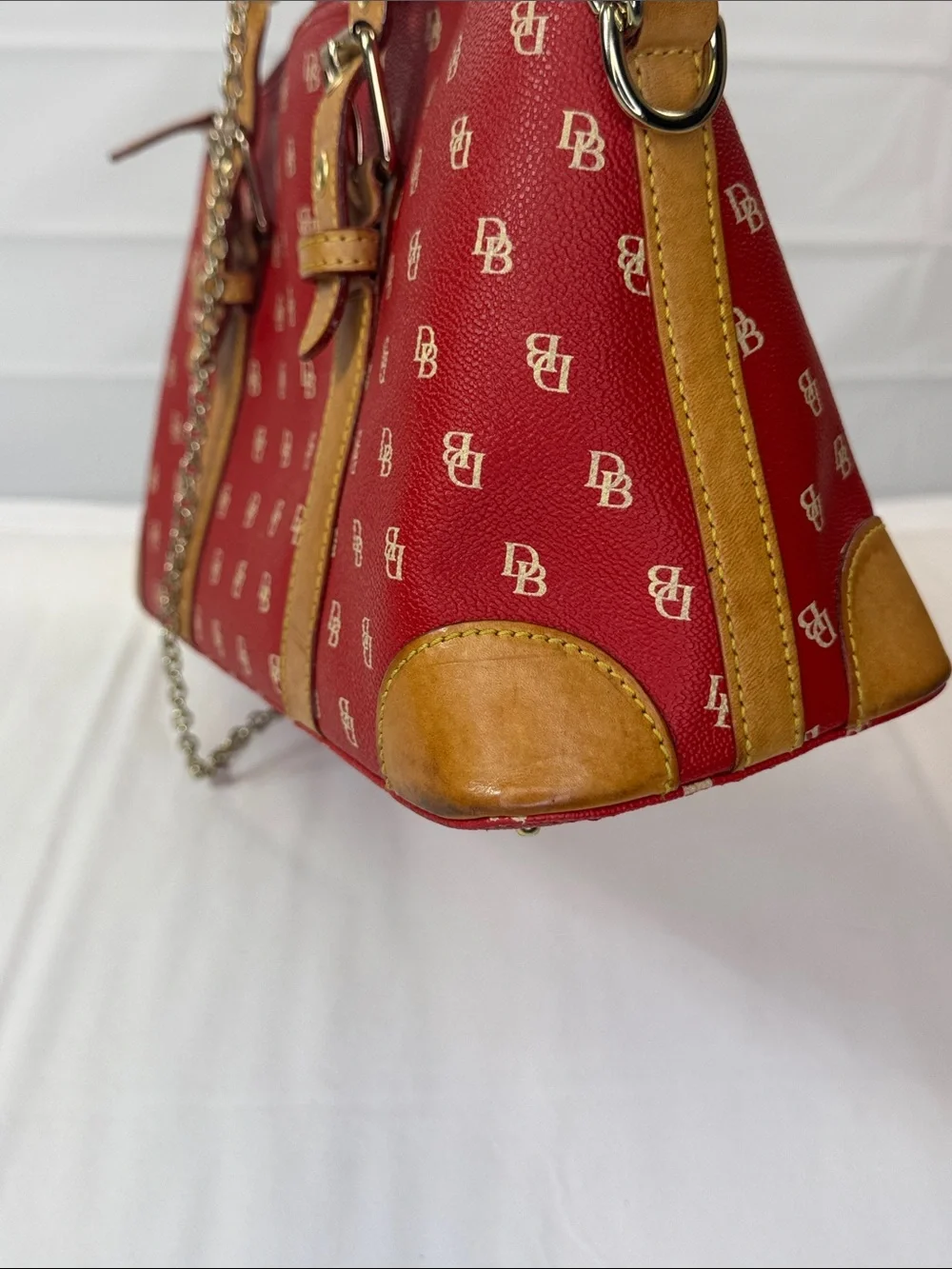 Dooney & Bourke Red Monogram Domed Satchel‎ Bag